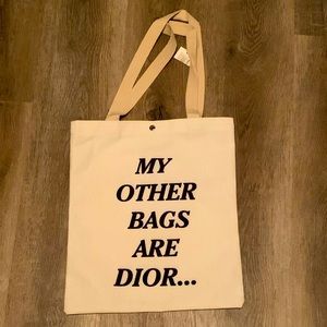 New Canvas Bag “My other bags are Dior” Everyday use/ Office/ work bag/ Travel